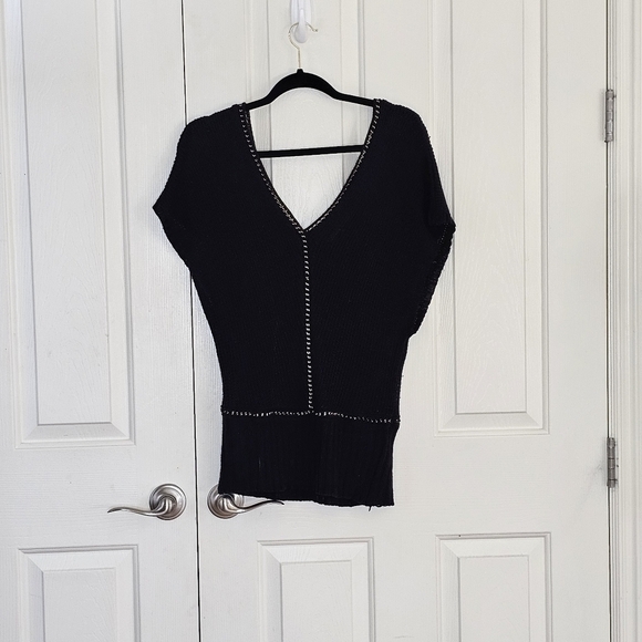 Love Stitch Net Weave Crotchet Sweater Black Size S - Picture 9 of 13